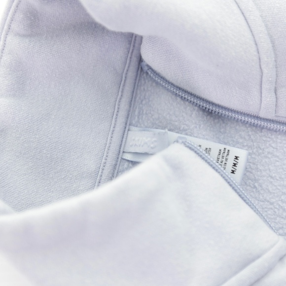 SKIMS Cotton Fleece Cropped Half Zip Periwinkle Pullover Sweatshirt Womens M - Picture 7 of 7